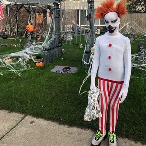 Morph suit IT costume with attached hair